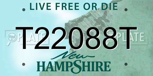 T22088T New Hampshire License Plate