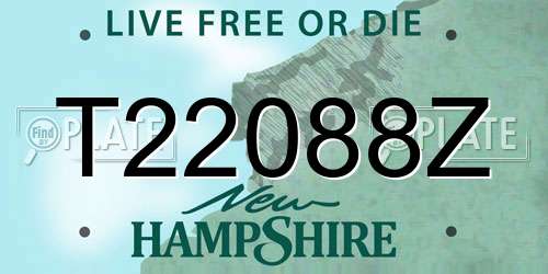 T22088Z New Hampshire License Plate