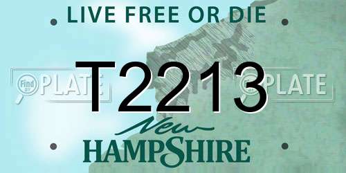 T2213 New Hampshire License Plate