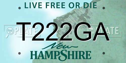 T222GA New Hampshire License Plate
