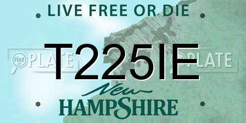 T225IE New Hampshire License Plate