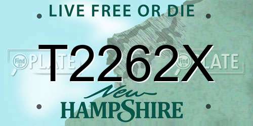 T2262X New Hampshire License Plate