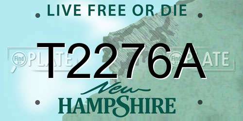 T2276A New Hampshire License Plate