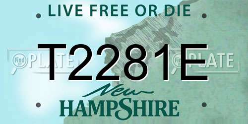 T2281E New Hampshire License Plate