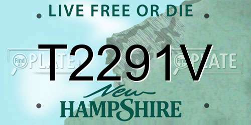 T2291V New Hampshire License Plate