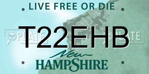 T22EHB New Hampshire License Plate