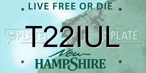 T22IUL New Hampshire License Plate
