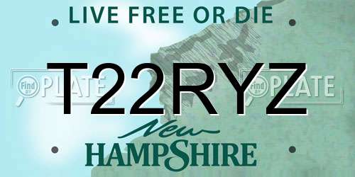 T22RYZ New Hampshire License Plate