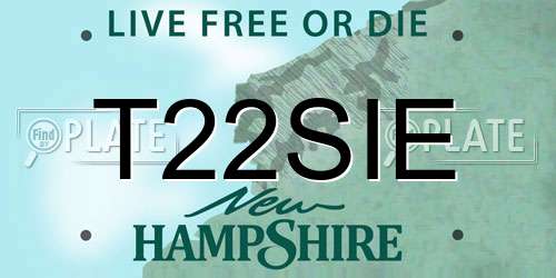 T22SIE New Hampshire License Plate