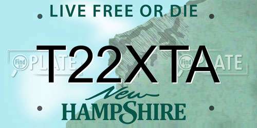 T22XTA New Hampshire License Plate