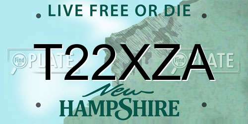 T22XZA New Hampshire License Plate
