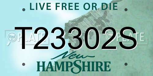 T23302S New Hampshire License Plate