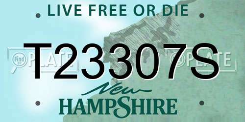 T23307S New Hampshire License Plate
