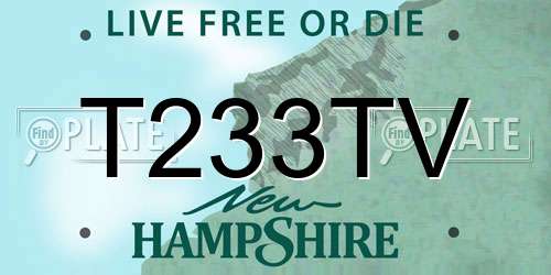 T233TV New Hampshire License Plate