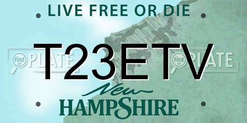T23ETV New Hampshire License Plate