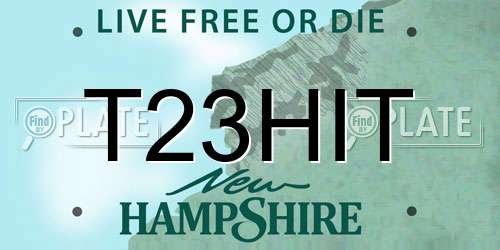 T23HIT New Hampshire License Plate