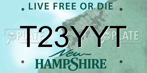 T23YYT New Hampshire License Plate