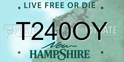 T240OY New Hampshire License Plate