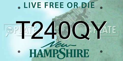 T240QY New Hampshire License Plate