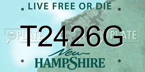 T2426G New Hampshire License Plate