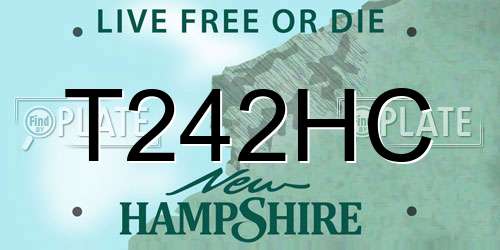 T242HC New Hampshire License Plate