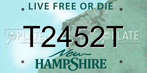 T2452T New Hampshire License Plate