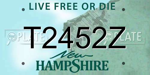 T2452Z New Hampshire License Plate