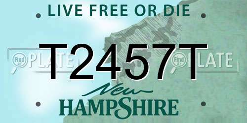 T2457T New Hampshire License Plate
