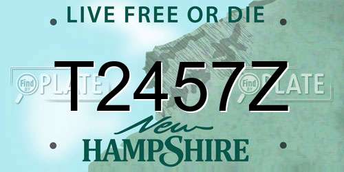 T2457Z New Hampshire License Plate