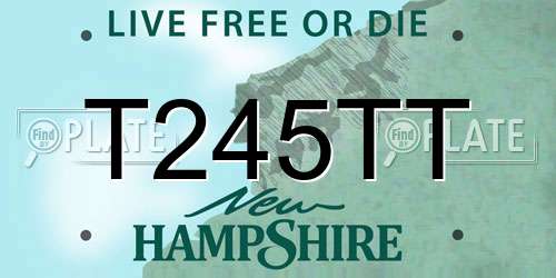 T245TT New Hampshire License Plate