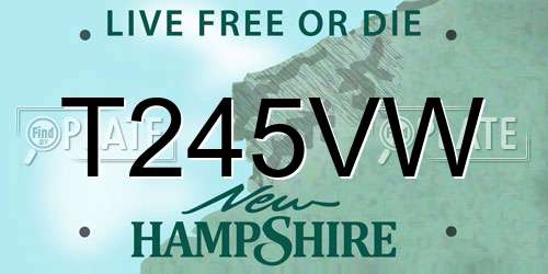 T245VW New Hampshire License Plate