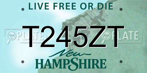 T245ZT New Hampshire License Plate