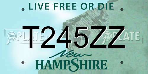 T245ZZ New Hampshire License Plate