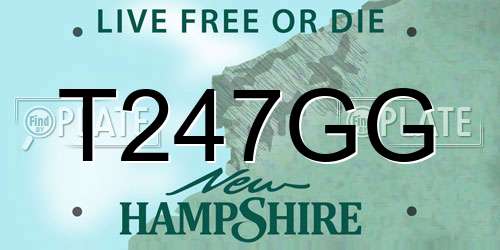 T247GG New Hampshire License Plate