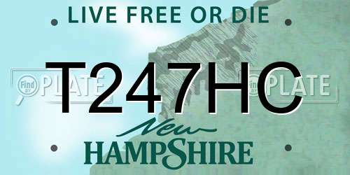 T247HC New Hampshire License Plate