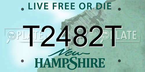 T2482T New Hampshire License Plate