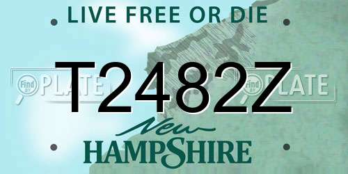 T2482Z New Hampshire License Plate