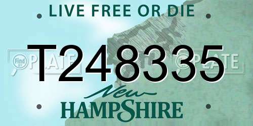 T248335 New Hampshire License Plate