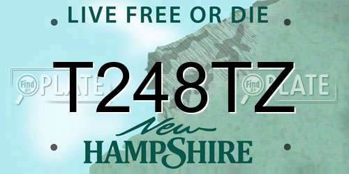 T248TZ New Hampshire License Plate