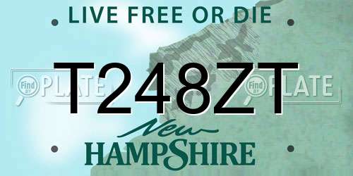T248ZT New Hampshire License Plate
