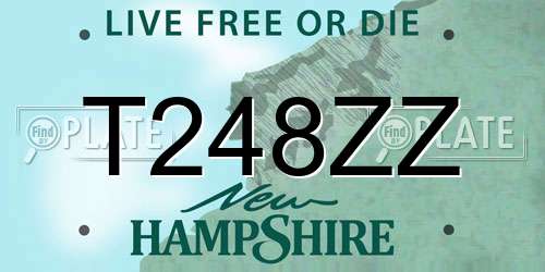 T248ZZ New Hampshire License Plate