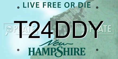 T24DDY New Hampshire License Plate