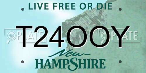 T24OOY New Hampshire License Plate