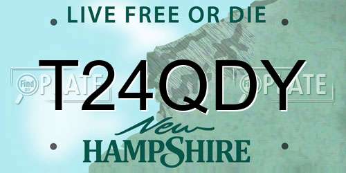 T24QDY New Hampshire License Plate