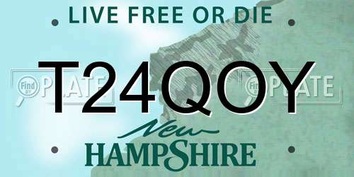 T24QOY New Hampshire License Plate