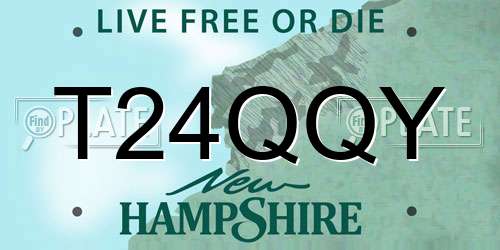 T24QQY New Hampshire License Plate