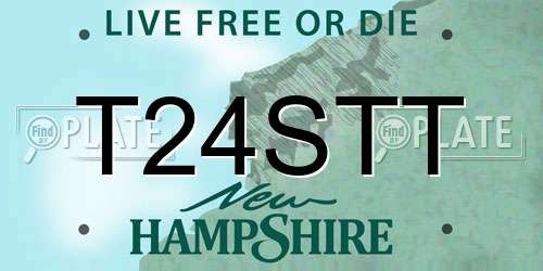 T24STT New Hampshire License Plate