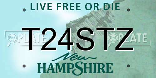 T24STZ New Hampshire License Plate