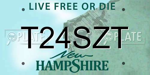T24SZT New Hampshire License Plate