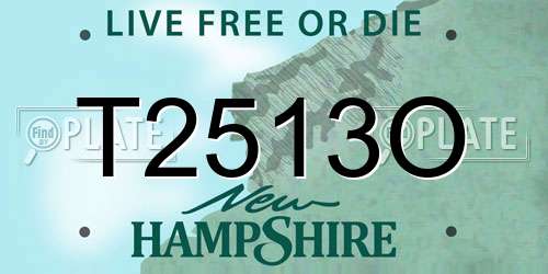 T2513O New Hampshire License Plate
